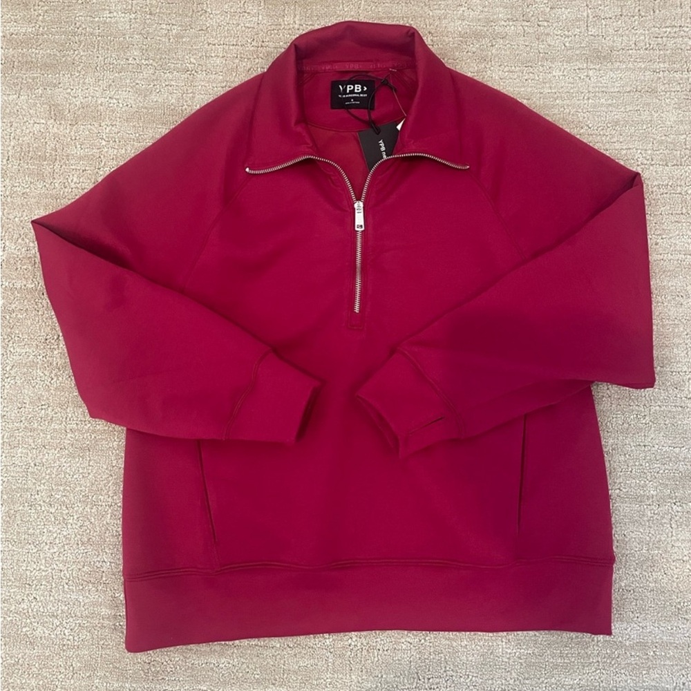 NWT Abercrombie YPB neoKNIT Half-Zip Magenta
